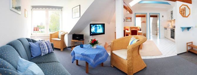 Ferienwohnung in Rettin - Ferienhof Hansen Strandhafer - Gem&uuml;tliche Sitzecke