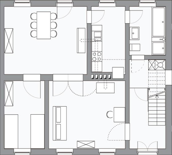 Ferienwohnung in Barhöft - Lotsenwohnung - Lotsenhaus Barhöft - Lotsenwohnung - Grundriss